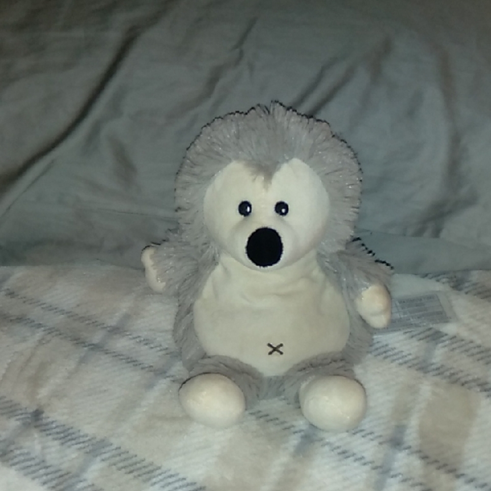 Warmies Medium Size Hedgehog Gray And White
